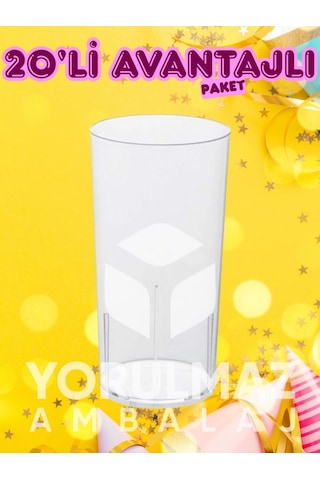 Kristal Tek Kullanımlık Şeffaf Kokteyl Ve Rakı Bardağı 20 Li Paket, Şık Sunum Ve Pratik Kullanım Diğer