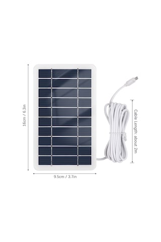 Youmex 5v 2w Mikro Usb Güneş Paneli - 3 Metre Kablolu Dıy Güneş Şarj Cihazı 16x9.5cm
