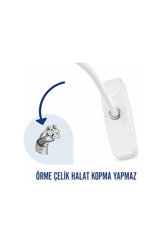 Titan Çelik Halatlı Pvc Kapı Pencere Emniyet Çocuk Güvenlik Kilidi Anahtarlı 1 Adet