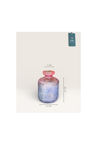 Chacha Home Luxury Janjan İthal Cam Vazo 19 Cm Çok Renkli