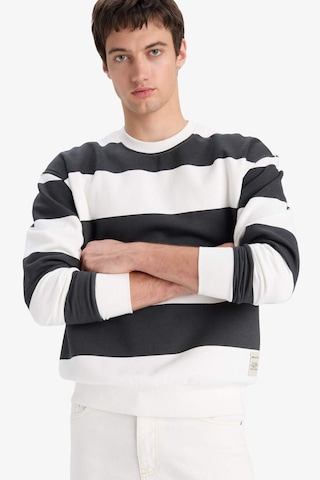 Defacto Boxy Fit Bisiklet Yaka Çizgili Sweatshirt A9066ax25auar104 Antrasit