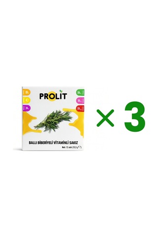 Prolit Ballı Biberiyeli Vitamin Destekli Fonksiyonel Sakız 3 Lü Avantaj Paketi
