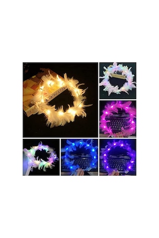 Led Işıklı Rengarenk Yanan 3 Fonksiyonlu Otrişli Parti Tacı Pembe Renk 12x12 Cm Nessiworld Çocuk