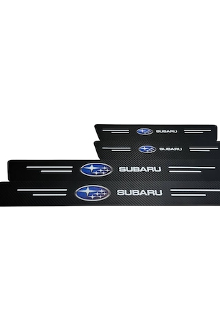 Subaru Logolu Karbon Kapı Eşiği Koruyucu Bant Folyo 4'lü Set