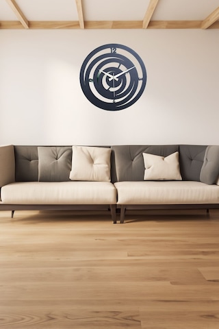 Hilal Model Metal Lazer Kesim Akar Sessiz Mekanizmalı Duvar Saati 40 40 Cm -m019 Siyah