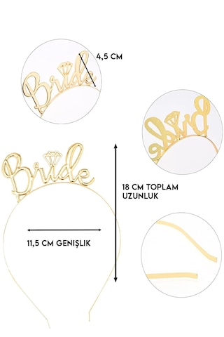 Bride To Be 2li Taç Ve Kuşak Set Bekarlığa Veda Partisi Gold Altın Tüm Yaşlar