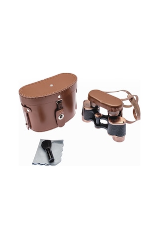 Baigish 6x24 Deri Çantalı Prinç Kaplama Subay Dürbünü - S Altın - Siyah