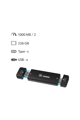 NPO DK01 USB-A/Type-C 900/1000Mb/s 256GB 22x42 M.2 NVMe Taşınabilir Harici SSD