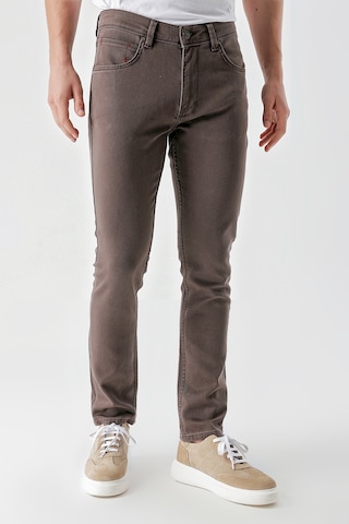 Morven Erkek Kahve Mevsimlik Pamuk 5 Cep Slim Fit Jean Pantolon 24ms003012400 Kahve