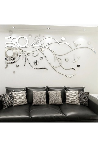 Gatherco Duvar Çıkartmaları Ayna Çiçek Rattan Akrilik 3d Duvar Çıkartmaları Aile Duvar Çıkartmaları Oturma Odası Duvar Dekoru Çıkartmaları