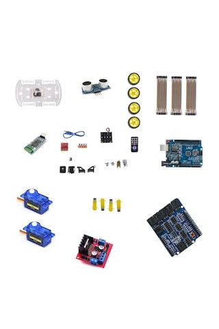 Emes Robotik 4wd Arduino Araba Kiti Pan Tiltli Bluetooth Robot Ar