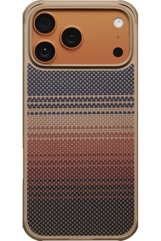 Apple Uyumlu iPhone 17 Pro Max Kılıf M-safe Pitaka Tactile Woven Sunset-moonrise Aramid Pro Guard Seri Kahverengi Kahverengi