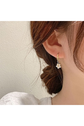 Mizaç Bayanlar Hafif Lüks İnci Çift Katmanlı Küpe Elmas Küpe, Şartname: Eh1034