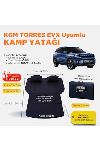 Kgm Torres Evx Uyumlu Araç Kamp Yatağı Siyah Kgm Torres Evx Uyumlu Araç Kamp Yatağı Siyah