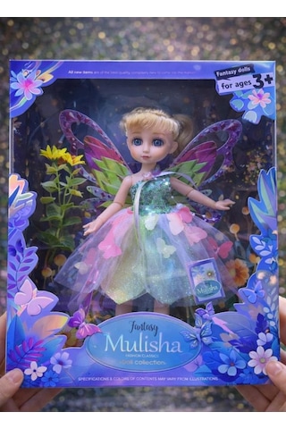 Mulisha Peri Bebek Oyun Seti - 30 Cm Eklemli Manken Bebek, Kanatlı Ve Işıltılı Peri Kostümlü