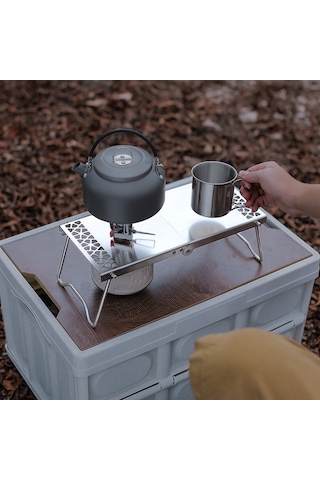 Wezone Dış Mekan Çelik Katlanabilir Tablo - Hafif, Taşınabilir, 35cm Genişlik, Çanta İçerir Gümüş