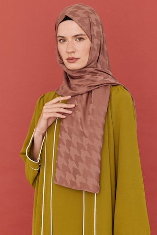 Mirsoy Scarf Kazayağı Desen İpeksi Jakar Şal - Yalı A.Kiremit