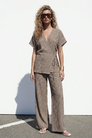 Sateen Lily Kimono - Vizon-137522 VİZON