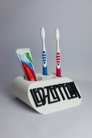 Led Zeppelin - Dekoratif Diş Fırçalık Beyaz