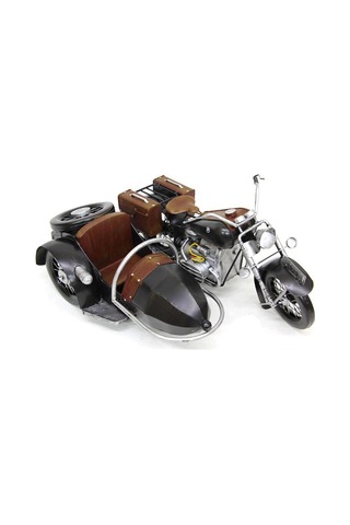 C0374 Dekoratif Metal Sepetli Motosiklet Kahve