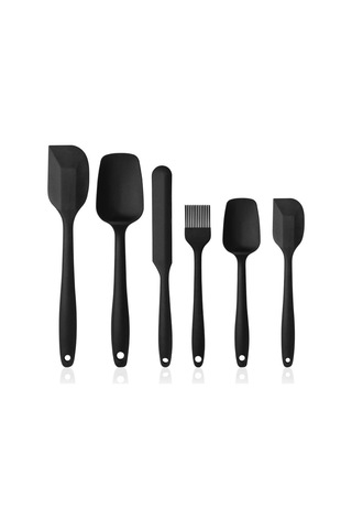 Silikon Mutfak Yardımcısı, 6 Adet Silikon Spatula, Çorba Kaşığı, Fırın Fırçası, Spatula, Isıya Dayanıkl Çok Renkli