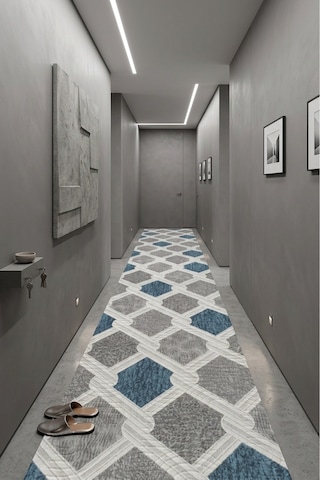 Kaymaz Tabanlı Halı Kesme Yolluk Salon Koridor Mutfak Yatak Odası Halısı 6011 Mavi