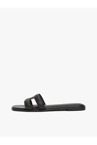 Tommy Hilfiger Th Logo Strap Mule Kadın Siyah Sandalet - Fw0fw08671