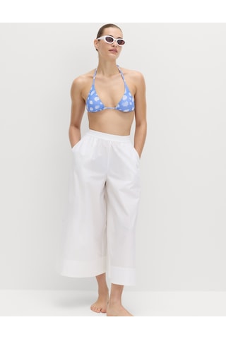Marks & Spencer Desenli Üçgen Bikini Üstü Mavi Mix