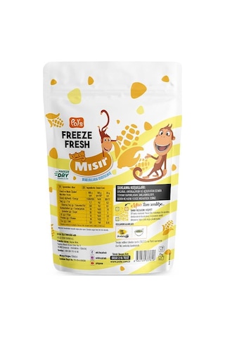 Pol S Freeze Fresh Dondurularak Kurutulmuş Kukuli Mısır 25 Gr 20 G