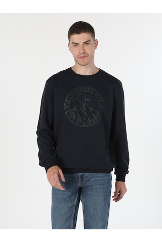 Colin's Colins Regular Fit Normal Kesim Baskılı Lacivert Erkek Sweatshirt Cl1060128 Lacivert