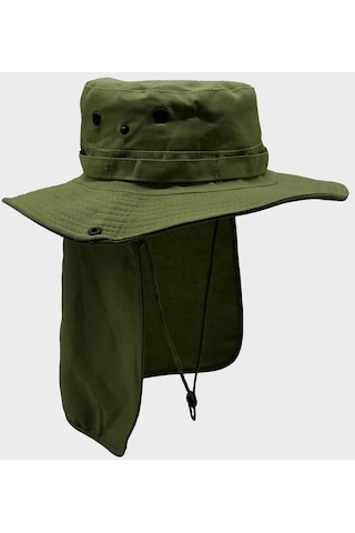 Külah Outdoor Uv Güneş Koruyucu Şapka Haki Lejyoner Safari Şapkası - Haki