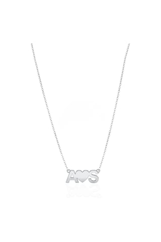 Oya Silver Kalpli Kişiye Özel Minimal Gümüş Çift Harf Kolye Oyot370