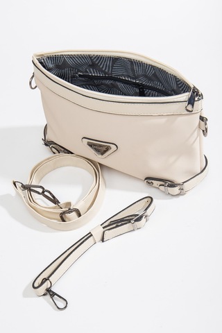 Saten Görünümlü Uzun Kısa Askılı Ten Kadın Portföy Çanta-1895 - Kadın Ten Rengi