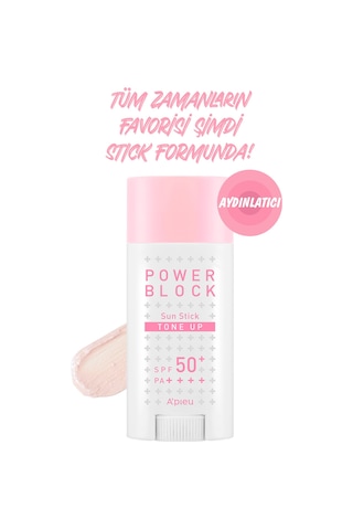 Missha A'pieu Power Block Tone Up Stick Güneş Kremi SPF50+ 15 G