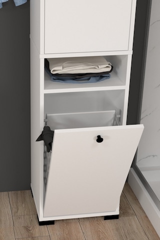 Atlas No.1 3 Raflı Sepetli Banyo Dolabı Beyaz