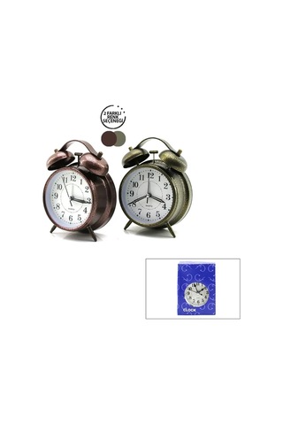 Jenerik Çift Zilli Metal Masa Çalar Saat 10 Cm Çok Renkli