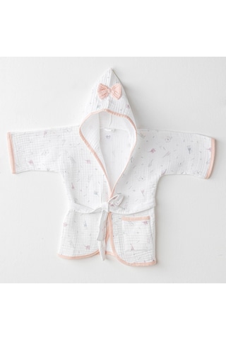 Kız Bebek Bornoz Bathrobe Love Family Muslin Ac25519 18 - 24 Ay