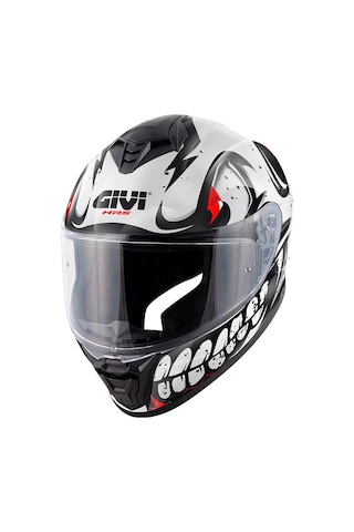Gıvı 50.x Bones Kask Beyaz Kırmızı