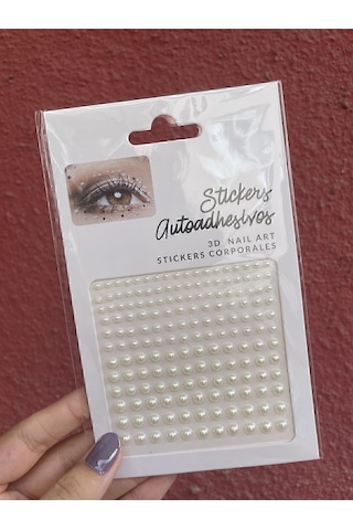 2 Paket 230 Adet Krem Inci Yüz, Vücut, Saç Stickeri Kendinden Yapışkanlı Boy Boy Beyaz