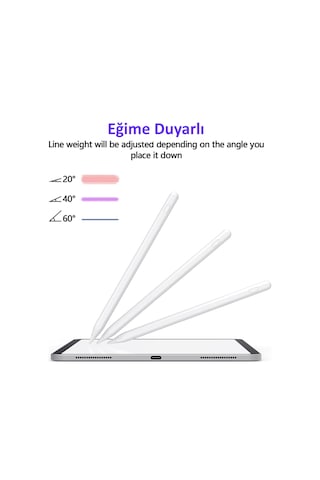 iPad 11 M2 Çipli Uyumlu Palm Rejection & Eğime Duyarlı Stylus Kalem
