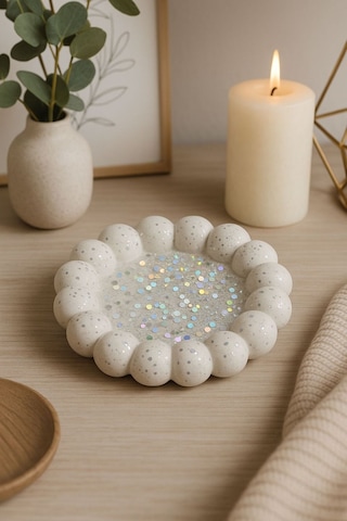 Parıltılı Bubble Sunumluk Pinterest Tabak Taş Tozu Kristal Düşler