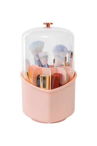 Youtek 360 Derece Dönebilen Büyük Kapasiteli Pembe Kalp Şekilli Kozmetik Saklama Kutusu, Masaj Ve Tuvalet İçin Pratik Çözüm Pembe