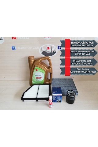 Honda Civic 2016 - 2018 Fc5 Eneos 0w20 4lt Yağ - Bakım Seti Honda Civic 2016 - 2018 Fc5 Eneos 0w20 4lt Yağ - Bakım Seti