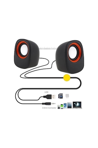 D05 Mini Bilgisayar Hoparlörü 3.5mm Jack+usb Girişli Kablolu Speaker