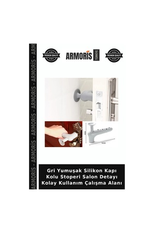 Gri Yumuşak Silikon Kapı Kolu Stoperi Salon Detayı Kolay Kullanım Çalışma Alanı