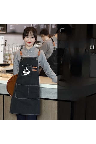 Dianziye Siyah Mutfak Ve Kahve Dükkanı Apronu: Suya Ve Yağa Dayanıklı, Özel Baskı, Dayanıklı Malzeme İle Ev Ve İş Yerleri İçin