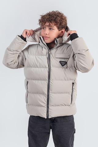 Nova Kumaş Kapüşonlu Erkek Çocuk Kışlık Mont Km2509 Bej