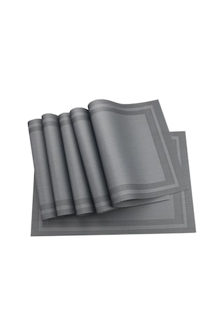 Gri Tablemat 6 Adet Pvc Mutfak Yemek Placemats Masa Yemeği Mat Coaster Su Geçirmez Masa Pedi Bireysel Danteller Fincan Paspaslar Gri