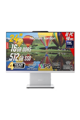 Lenovo IdeaCentre F0JY0019TR Core Ultra 5 226V 16 GB 512 GB SSD 24" Free Dos AIO Masaüstü Bilgisayar