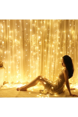 Yılbaşı Ağacı Işığı Dekor Noel Işığı Gün Işığı Salkım Led Işık 2x2 Metre 10 Dal 140 Ledli Gün Işığı